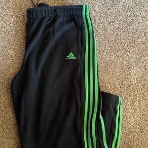 Adidas Climalite Sweatpants. Black and green stripes. Very comfortable. 2XL Size